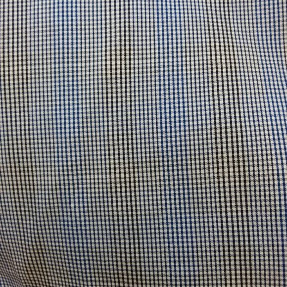 Thomas Dean | Men Size L Blue Pima Cotton Plaid Button Up Shirt - Picture 7 of 8